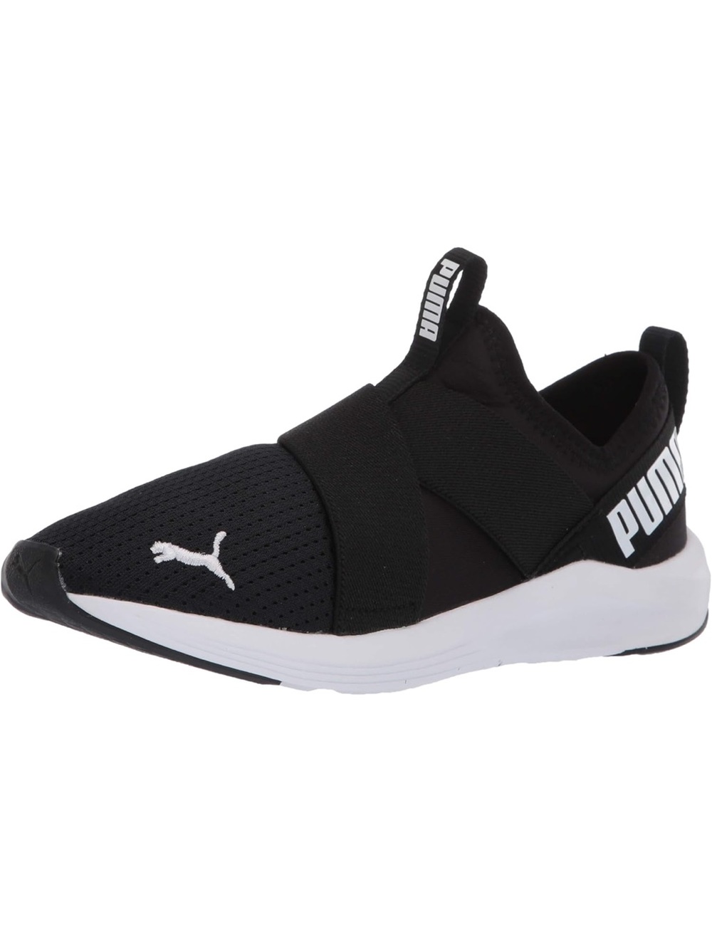 Puma Black and White Slip-On Performance Sneaker